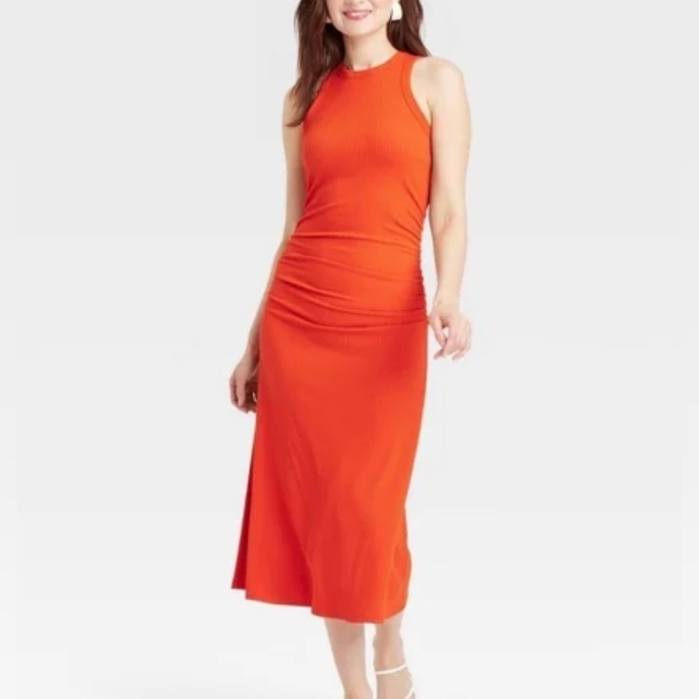 a new day Women's Maxi Dress Orange Open Leg Size XL